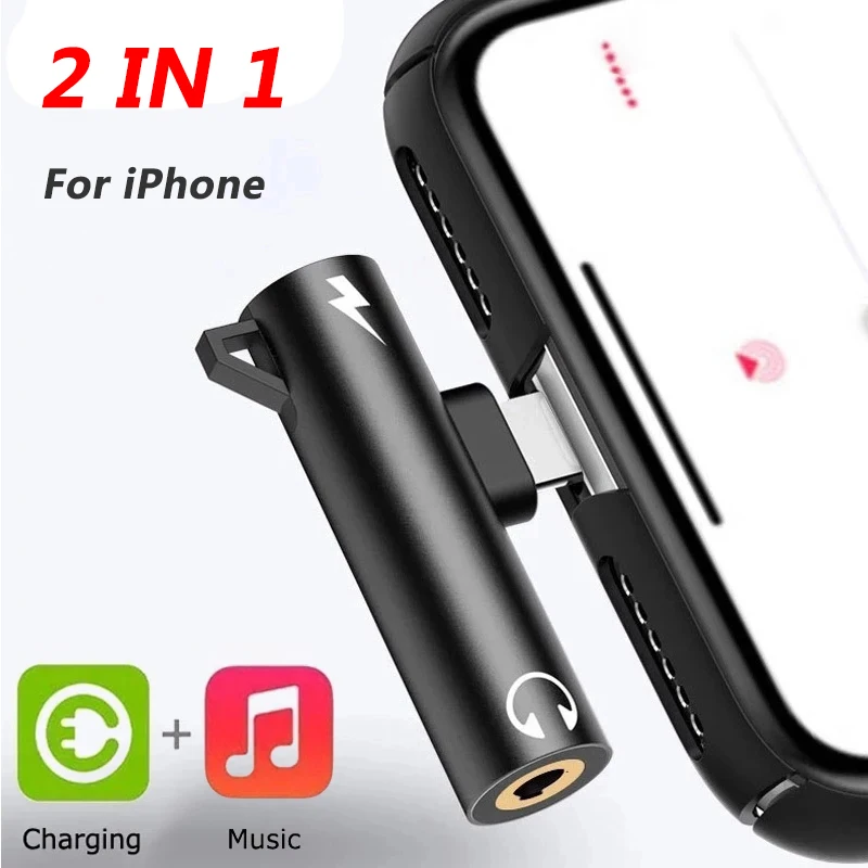 Wired Earphone Lightning - Adaptor Splitter 2 in 1 untuk