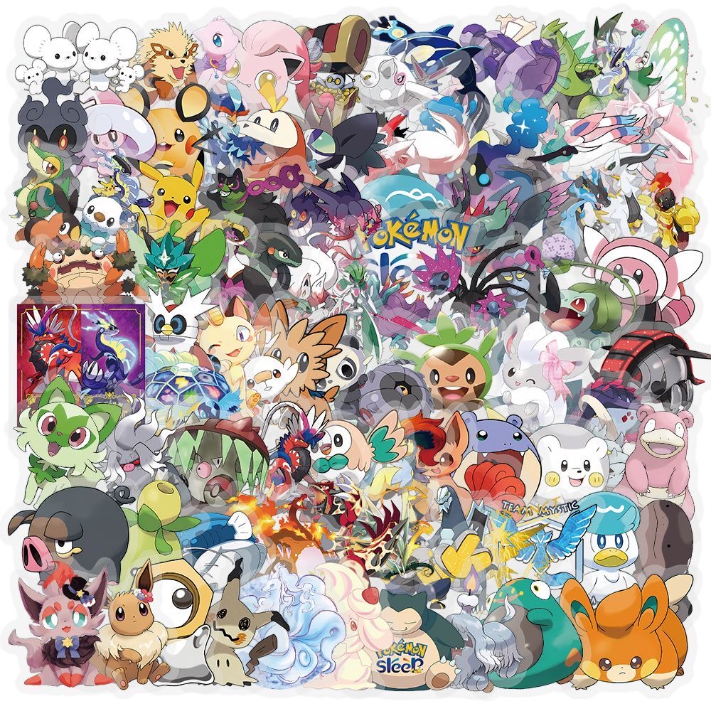 100Pcs Stiker Pokémon Kartun L - Tablet Cute Accessories ulasan dan harga
