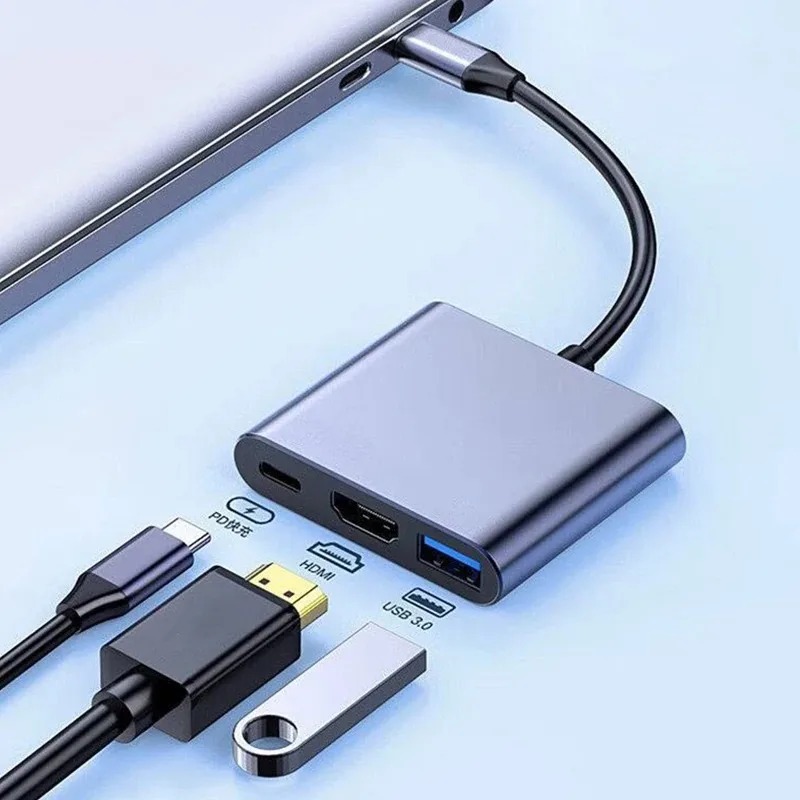 USB C HUB 3in1 Tipe C 3.0 Ke S - Usb Hub Type C ulasan dan harga